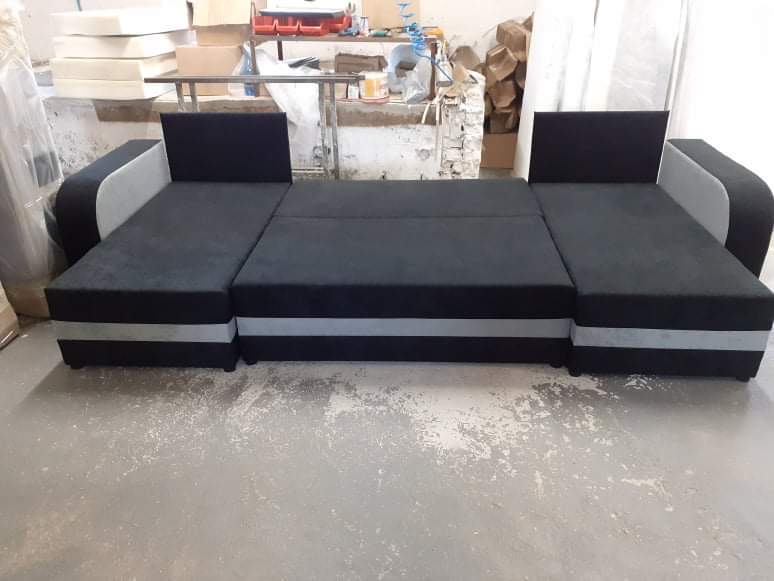 ECKSOFA BETT ALEXA U-FORM 304CM / SCHAUMSTOFF