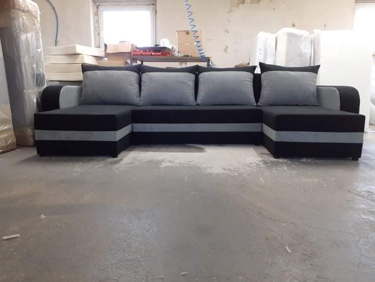 ECKSOFA BETT ALEXA U-FORM 304CM / SCHAUMSTOFF