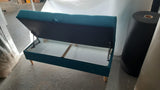 ECKSOFA BETT BRIAN 222CM + STAURAUM HOCKER / OTTOMANE MALMO 95 UNIVERSAL RECHTE/LINKE ECKE / BONELL FEDERN + SCHAUMSTOFF