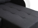 ECKSOFA BETT SAM GRAU / WEISS 236CM 2X STAURAUM UNIVERSAL RECHTE/LINKE ECKE / BONELLFEDERN + SCHAUMSTOFF