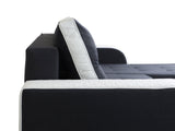ECKSOFA BETT SAM GRAU / WEISS 236CM 2X STAURAUM UNIVERSAL RECHTE/LINKE ECKE / BONELLFEDERN + SCHAUMSTOFF