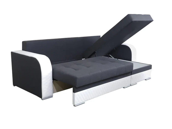 ECKSOFA BETT SAM TWIST 19 / 20 236CM 2X STAURAUM universal RECHTE/LINKE ECKE / BONELLFEDERN + SCHAUMSTOFF