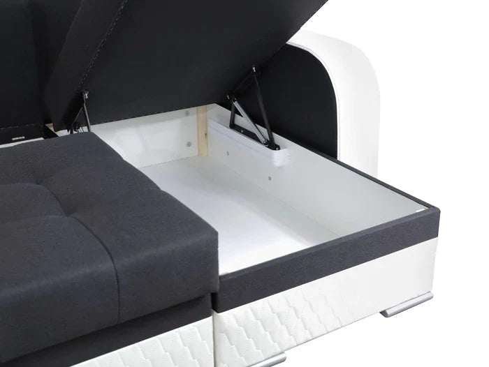 ECKSOFA BETT SAM TWIST 2 / 1116 BRAUN 236CM 2X STAURAUM UNIVERSAL RECHTE/LINKE ECKE / BONELLFEDERN + SCHAUMSTOFF