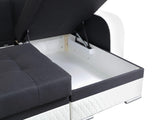 ECKSOFA BETT SAM BROWN BERLIN 03 / W55 236CM 2X STAURAUM universal RECHTE/LINKE ECKE / BONELLFEDERN + SCHAUMSTOFF