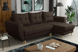 ECKSOFA BETT PALMO 2X STAURAUM BRAUN MALMÖ 28 240cm universal RECHTE/LINKE ECKE / BONELLFEDERN + SCHAUMSTOFF