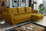 ECKSOFA BETT PALMO 2X STAURAUM GELB MALMÖ 41 240cm universal RECHTE/LINKE ECKE / BONELLFEDERN + SCHAUMSTOFF