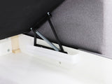 ECKSOFA BETT PALMO 2X STAURAUM BLAU MALMÖ 79 240cm universal RECHTE/LINKE ECKE / BONELLFEDERN + SCHAUMSTOFF