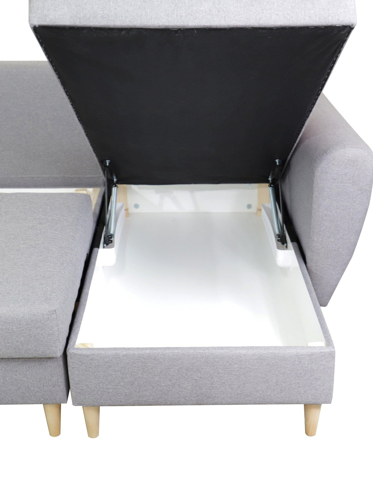 ECKSOFA BETT PALMO 2X STAURAUM GRÜN MALMÖ 37 240cm universal RECHTE/LINKE ECKE / BONELLFEDERN + SCHAUMSTOFF