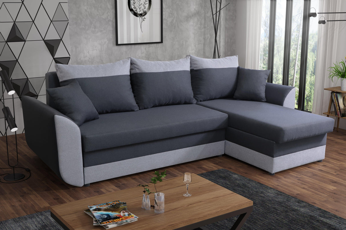 ECKSOFA BETT TRINITY 234CM 2x STAURAUM / SCHAUM