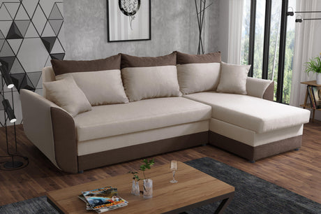 ECKSOFA BETT TRINITY 234CM 2x STAURAUM / SCHAUM