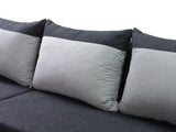 ECKSOFA BETT ALEXA ROT/SCHWARZ 238cm universal RECHTE/LINKE ECKE / SCHAUM