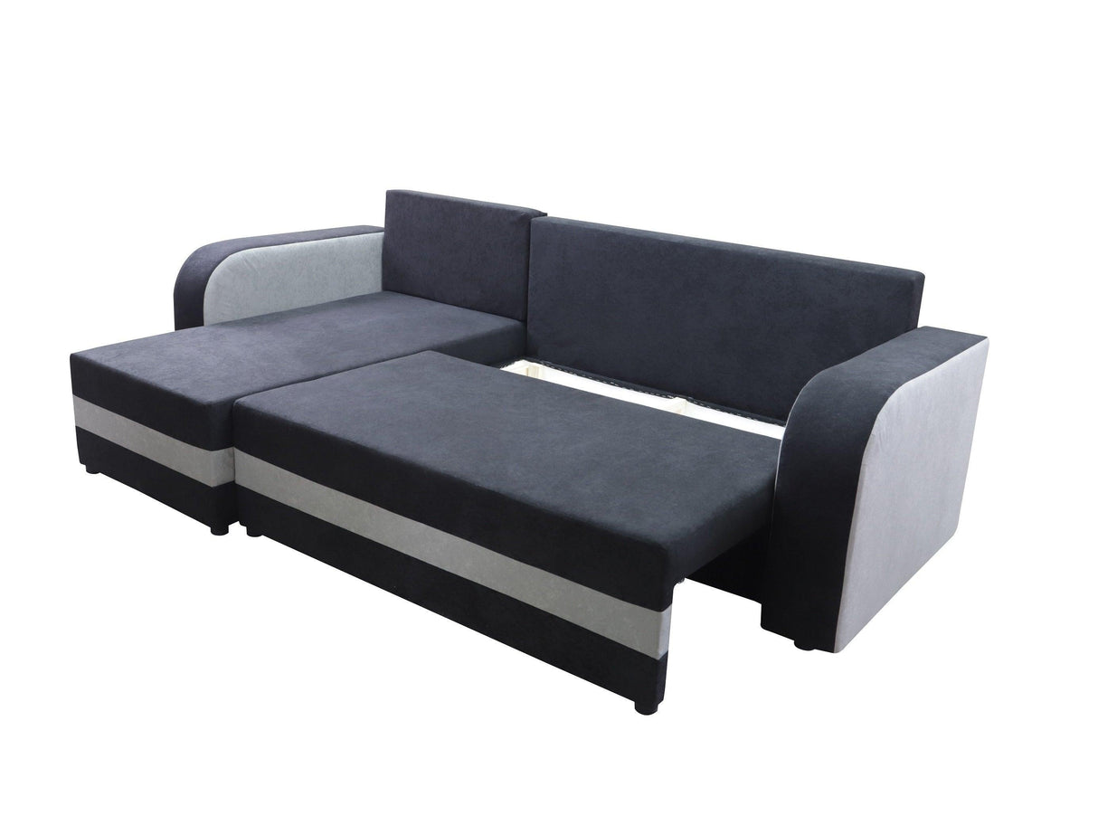 ECKSOFA BETT ALEXA ROT/SCHWARZ 238cm universal RECHTE/LINKE ECKE / SCHAUM