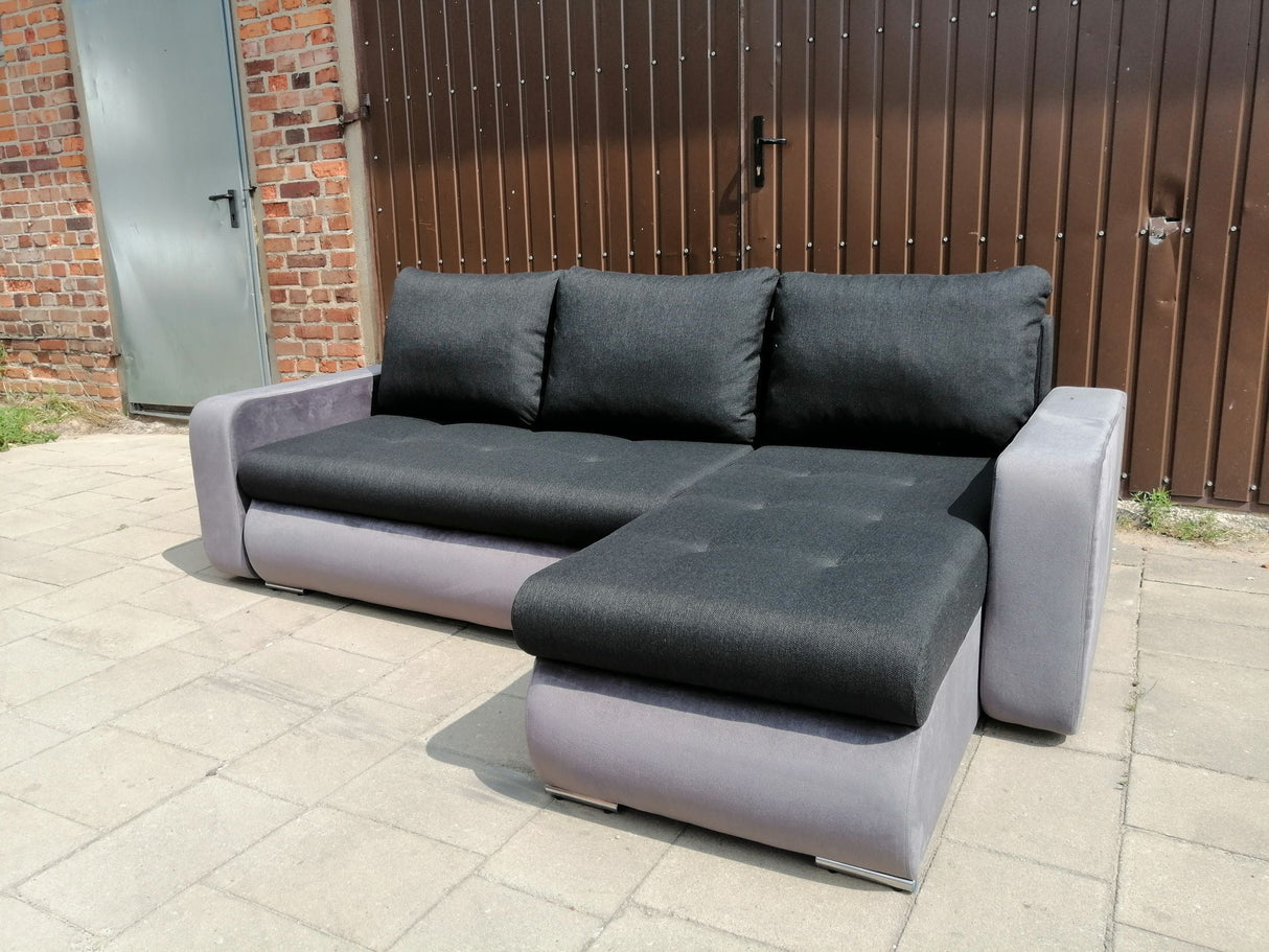 NAROŻNIK DAVY Z ROZKŁADANYM ŁÓŻKIEM WYBÓR KOLORU 238CM / SPRĘŻYNY + PIANKA