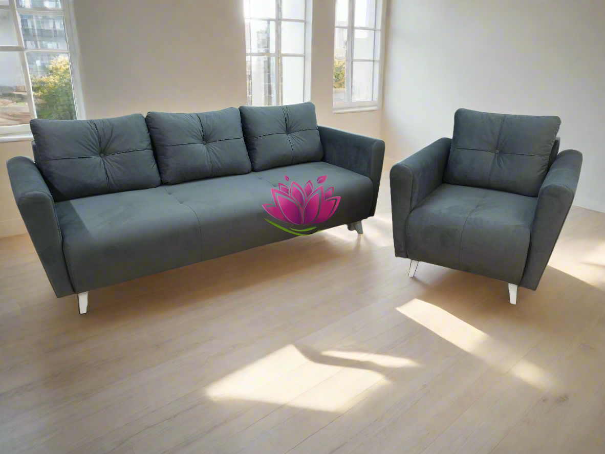 SOFA BETT MONE 221CM KRONOS 22 EINFACH ZU REINIGENDER STOFF / BONELLFEDERN + SCHAUM