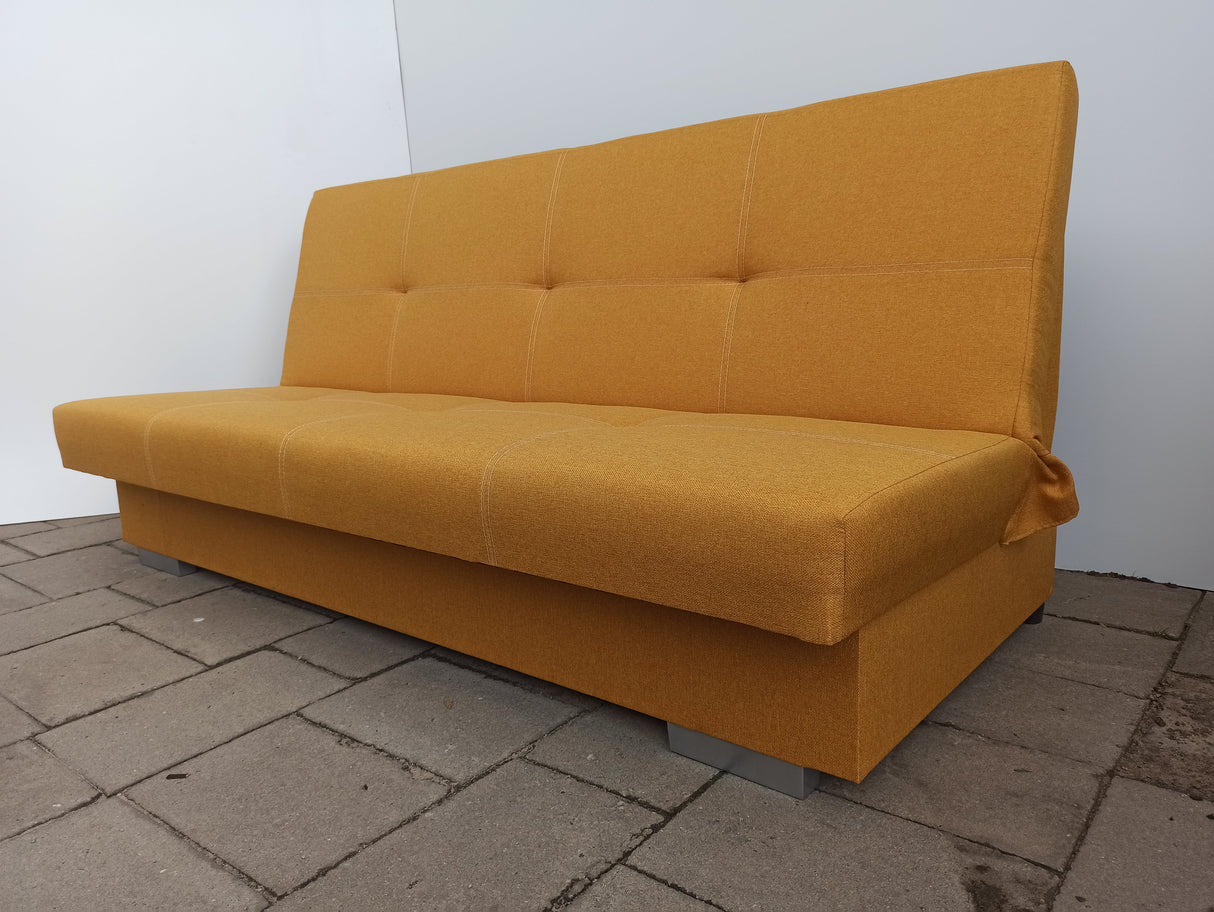 Slaapbank Axel 195cm Twist 10 Geel / Veren + Schuim