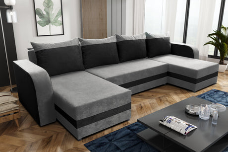 ECKSOFA BETT ALEXA U-FORM 304CM / SCHAUMSTOFF