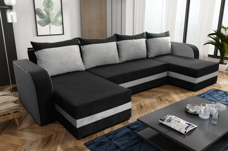ECKSOFA BETT ALEXA U-FORM 304CM / SCHAUMSTOFF