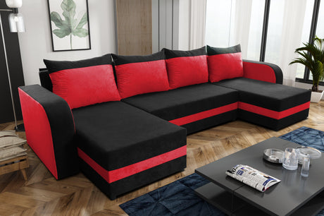 ECKSOFA BETT ALEXA U-FORM 304CM / SCHAUMSTOFF
