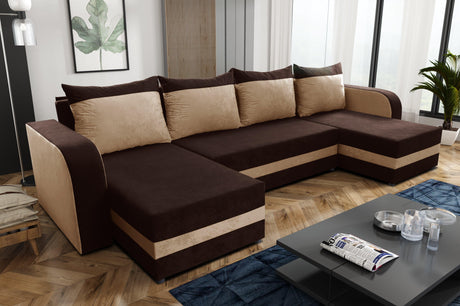ECKSOFA BETT ALEXA U-FORM 304CM / SCHAUMSTOFF