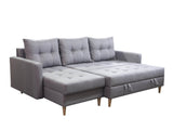 ECKSOFA BETT BRIAN 222CM + STAURAUM HOCKER / OTTOMANE MALMÖ 90 UNIVERSAL RECHTE/LINKE ECKE