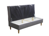 ECKSOFA BETT BRIAN 222CM + STAURAUM HOCKER / OTTOMANE MALMÖ 72 UNIVERSAL RECHTE/LINKE ECKE / BONELLFEDERN + SCHAUMSTOFF