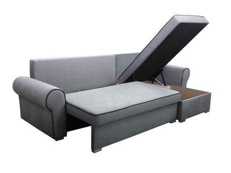 UNIVERSAL ECKSOFA BETT LORD 244cm 2X STAURAUM AUSWAHL AN FARBEN / SCHAUMSTOFF