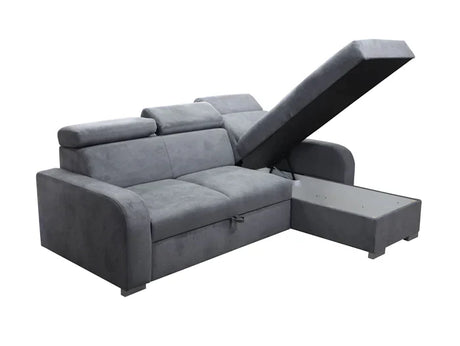 UNIVERSAL ECKSOFA BETT ASTEE 235CM ASTI19 LEICHT ZU REINIGENDER STOFF VERSTELLBARE KOPFSTÜTZE / FEDERN + SCHAUM