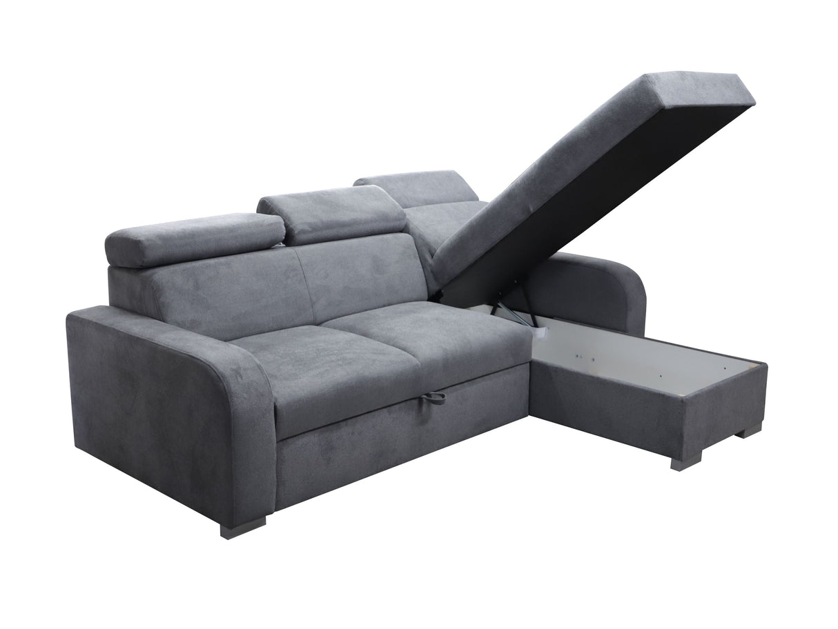 UNIVERSAL ECKSOFA BETT ASTEE 235CM ASTI13 LEICHT ZU REINIGENDER STOFF VERSTELLBARE KOPFSTÜTZE / FEDERN + SCHAUM