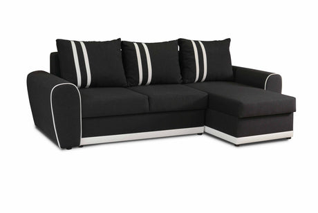 ECKSOFA BETT DORIS 246CM 2X STAURAUM UNIVERSAL RECHTE/LINKE ECKE / BONELLFEDERN + SCHAUMSTOFF