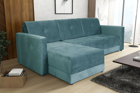 ECKSOFA BETT TEXAS 222CM UNIVERSAL RECHTE/LINKE ECKE AUSWAHL VON 15 FARBEN / SCHAUMSTOFF