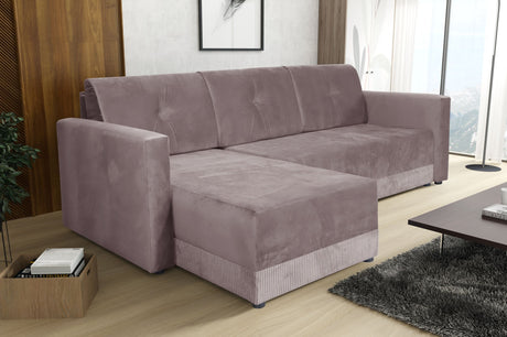 ECKSOFA BETT TEXAS 222CM UNIVERSAL RECHTE/LINKE ECKE AUSWAHL VON 15 FARBEN / SCHAUMSTOFF