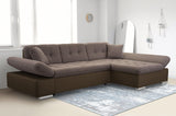 ECKSOFA BETT TOKYO BRAUN 278cm TATUM 273 / SOFT 66 / FEDERN + SCHAUM