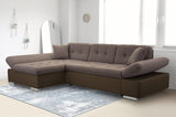ECKSOFA BETT TOKYO BRAUN 278cm TATUM 273 / SOFT 66 / FEDERN + SCHAUM