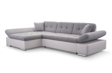ECKSOFA BETT TOKYO GRAU/WEISS 278cm TATUM 279 / SOFT 17 / FEDERN + SCHAUM