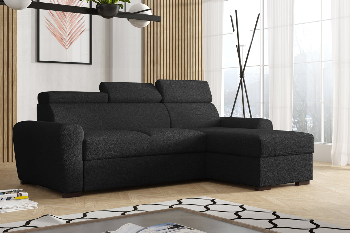 UNIWERSALNY NAROŻNIK LAMBI 249CM TKANINA BOUCLE REGULOWANY ZAGŁÓWEK *WYBÓR KOLORÓW* / SPRĘŻYNY + PIANKA