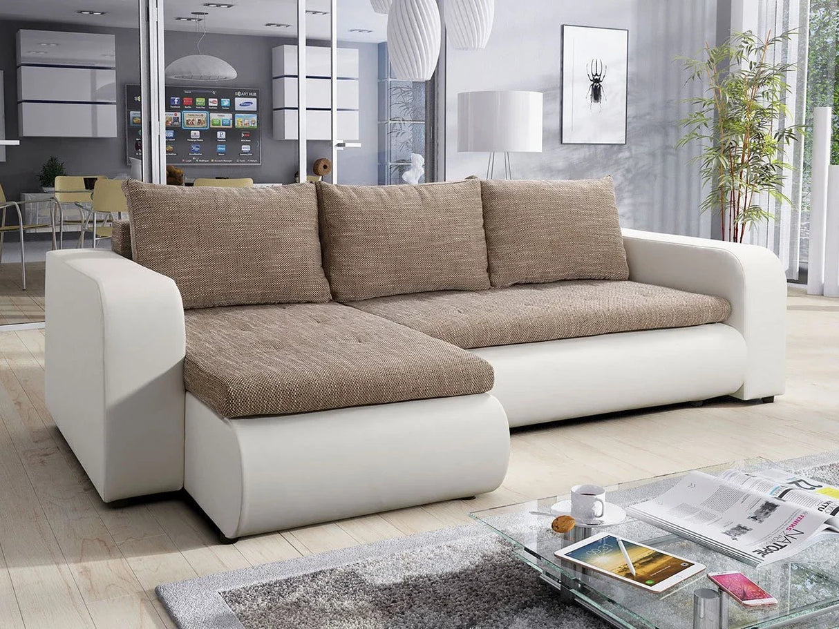 ECKSOFA BETT NIKO LAWA 2 / SOFT 17 238CM / FEDERN + SCHAUM