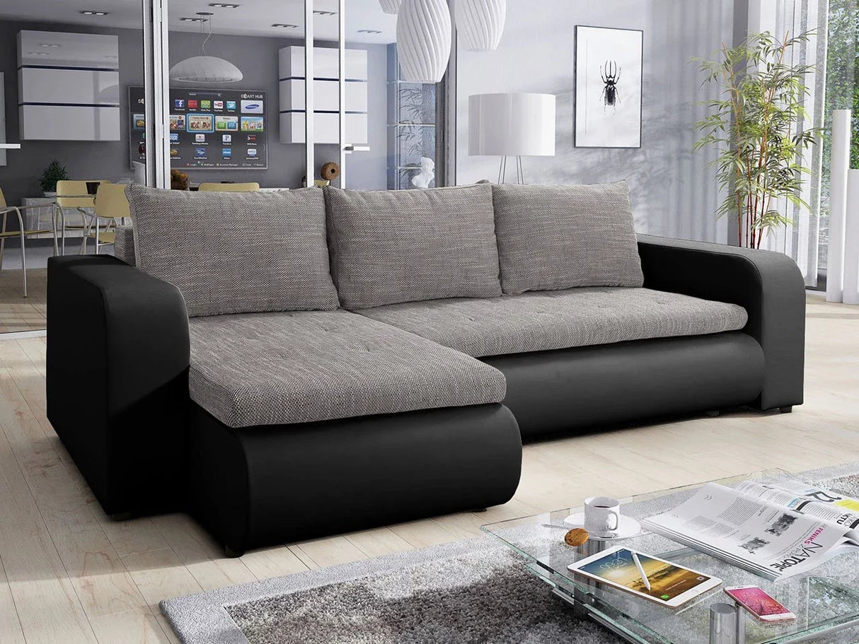 ECKSOFA BETT NIKO LAWA 5 / SOFT 11 238CM / FEDERN + SCHAUM