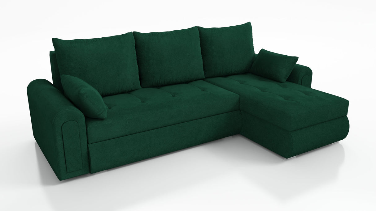 UNIVERSAL ECKSOFA BETT ECO 240CM GRÜN KRONOS 19 2X STAURAUM