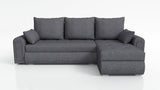 UNIVERSAL ECKSOFA BETT ECO 240CM GRAU SAWANA 05 2X STAURAUM