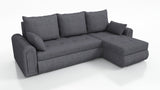UNIVERSAL ECKSOFA BETT ECO 240CM GRAU SAWANA 05 2X STAURAUM