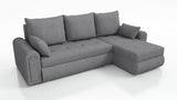 UNIVERSAL ECKSOFA BETT ECO 240CM GRAU SAWANA 21 2X STAURAUM