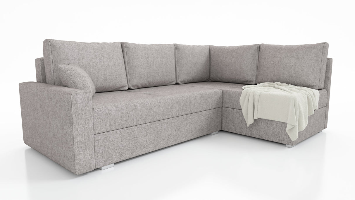ECKSOFA BETT FINO 228CM + PASSENDER HOCKER / FEDERN + SCHAUMSTOFF
