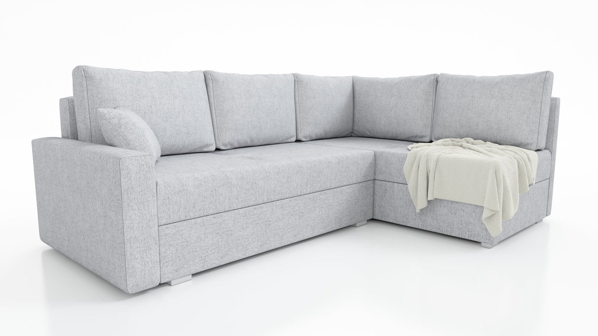 ECKSOFA BETT FINO 228CM + PASSENDER HOCKER / FEDERN + SCHAUMSTOFF