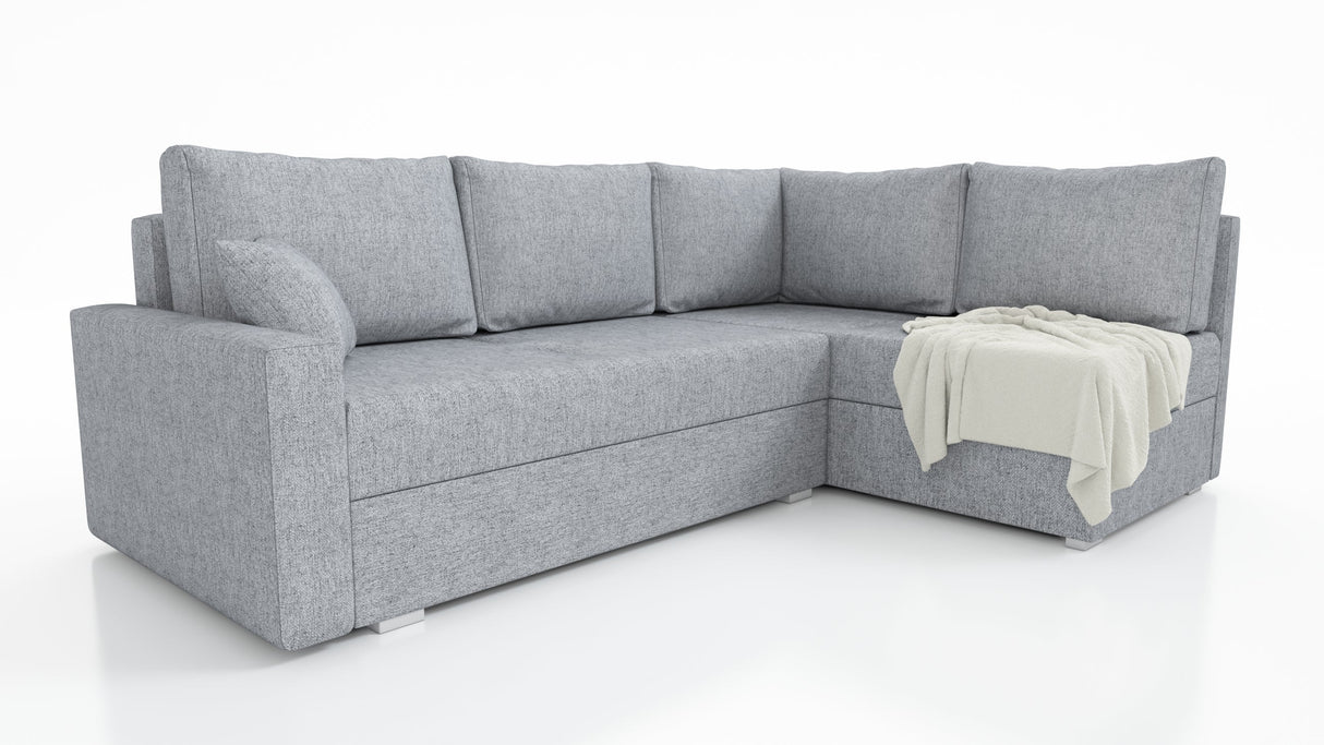ECKSOFA BETT FINO 228CM + PASSENDER HOCKER / FEDERN + SCHAUMSTOFF