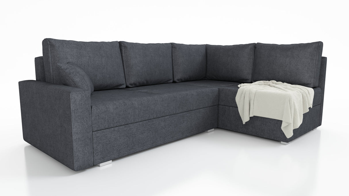 ECKSOFA BETT FINO 228CM + PASSENDER HOCKER / FEDERN + SCHAUMSTOFF