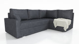 ECKSOFA BETT FINO 228CM + PASSENDER HOCKER / FEDERN + SCHAUMSTOFF