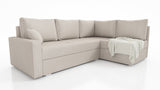 ECKSOFA BETT FINO 228CM + PASSENDER HOCKER / FEDERN + SCHAUMSTOFF