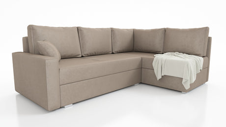 ECKSOFA BETT FINO 228CM + PASSENDER HOCKER / FEDERN + SCHAUMSTOFF