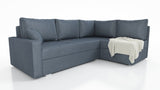 ECKSOFA BETT FINO 228CM + PASSENDER HOCKER / FEDERN + SCHAUMSTOFF