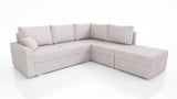ECKSOFA BETT FINO 228CM + PASSENDER HOCKER / FEDERN + SCHAUMSTOFF